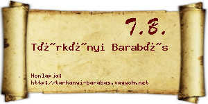 Tárkányi Barabás névjegykártya